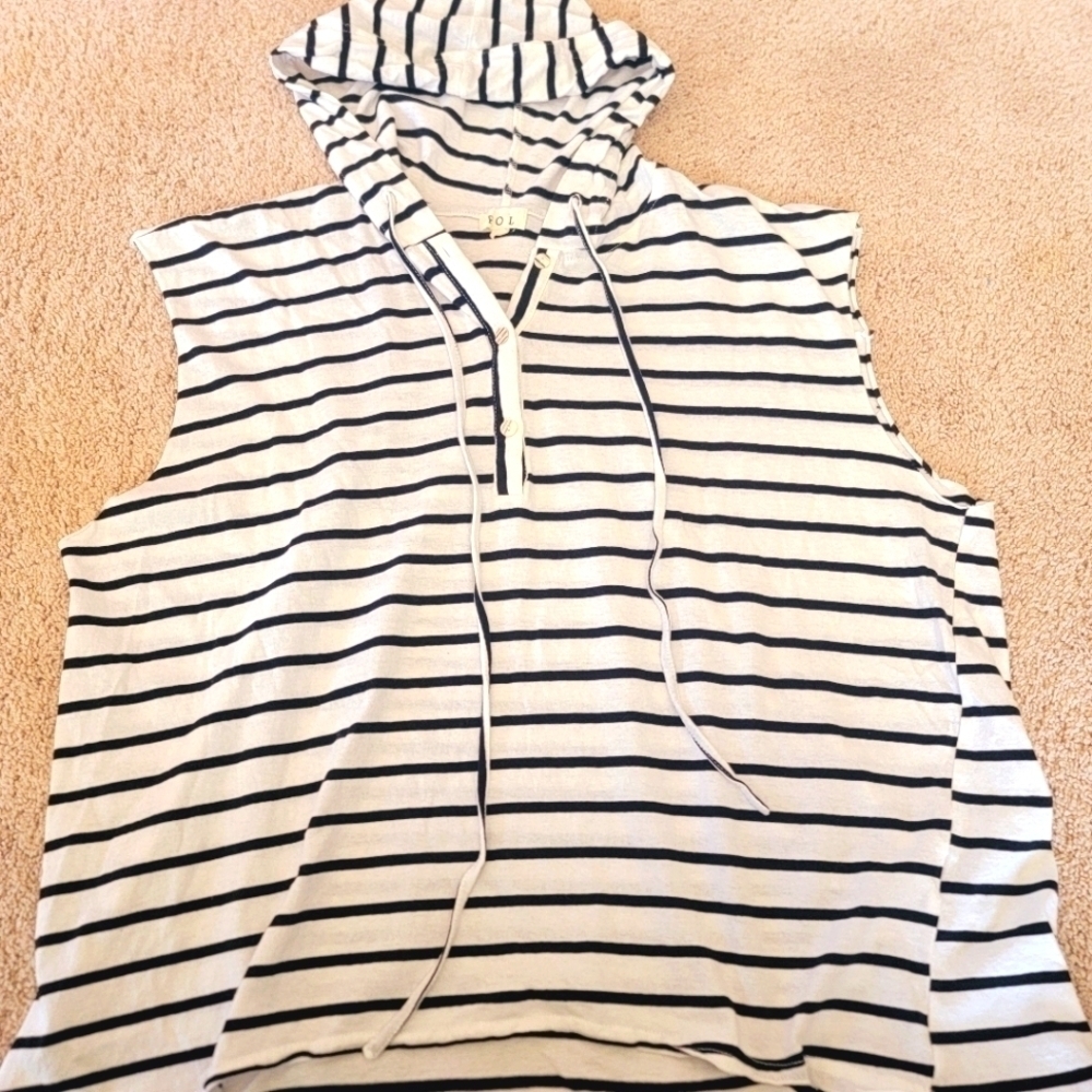 Pol Striped Hooded Top M